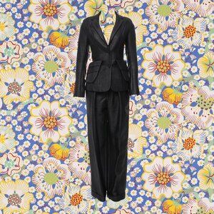 Charcoal Domenico Vacca high-rise textured pantsuit